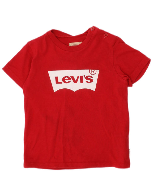 LEVI'S Camiseta gráfica para bebé niño 18-24 meses Algodón rojo