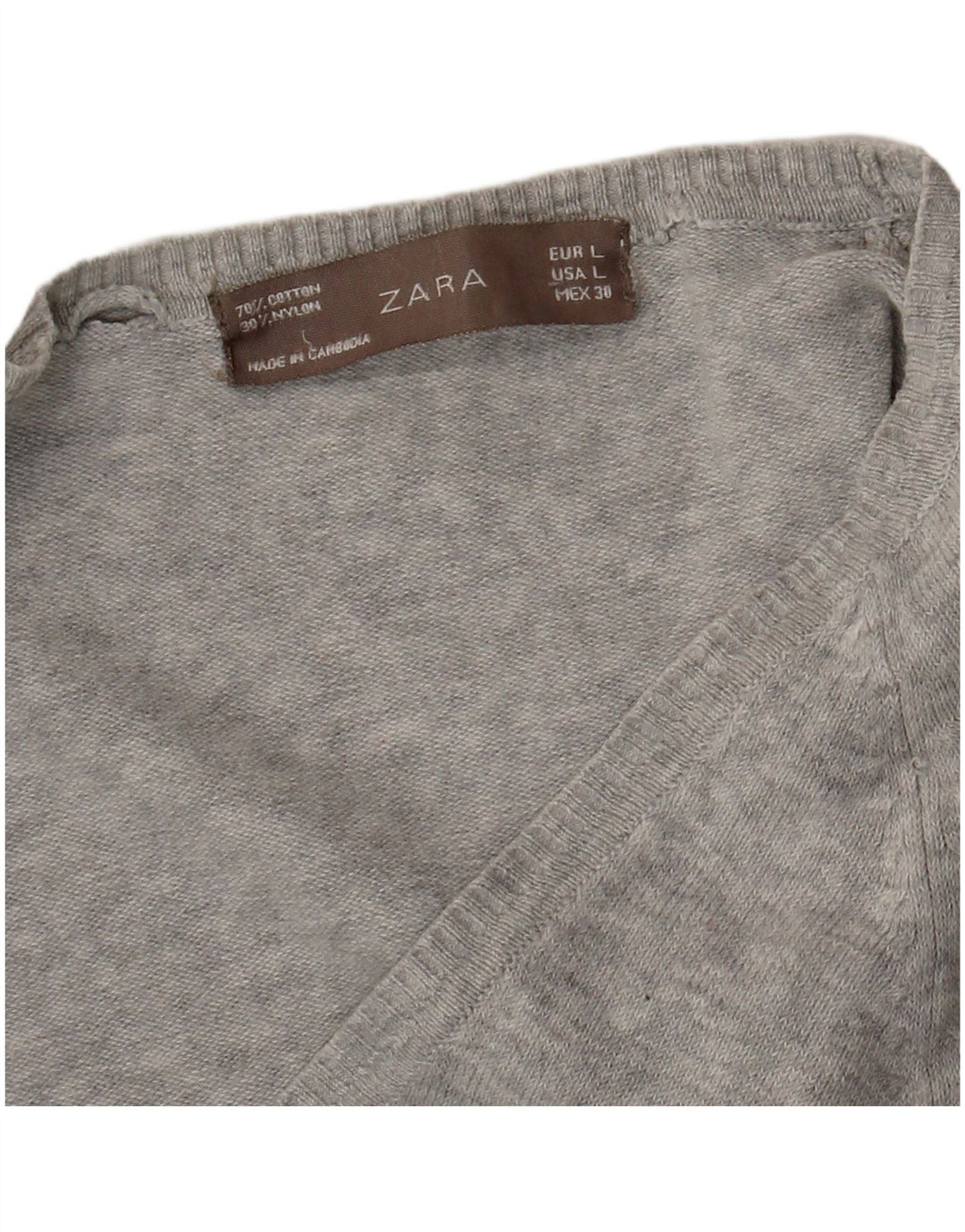 Zara Mujer Cárdigan Suéter UK 44 Grande Gris Moteado