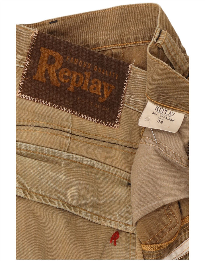 Bermudas Replay para hombre W34 Algodón beige grande