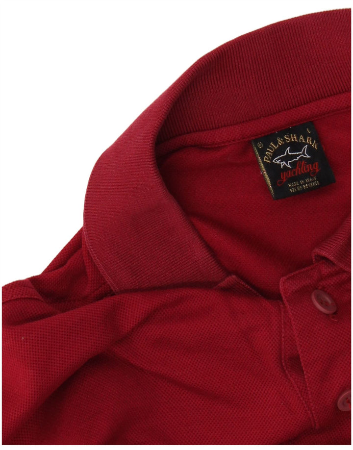 PAUL & SHARK Polo para hombre grande rojo