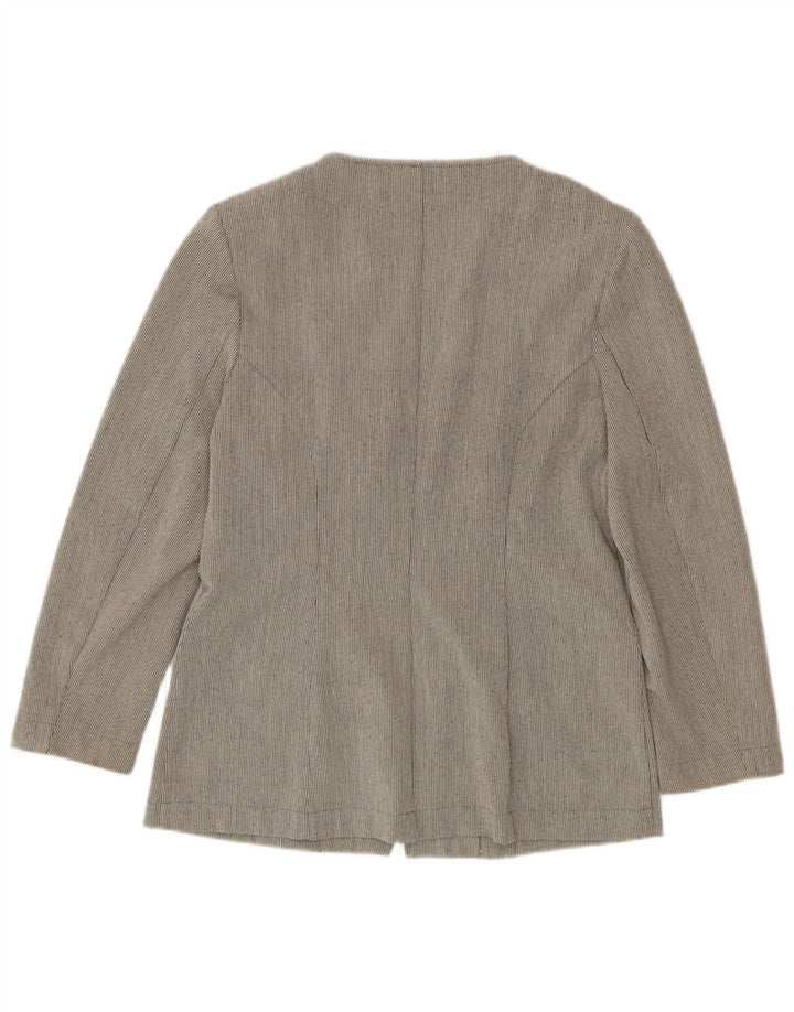 Zabaione Chaqueta Blazer Con Cremallera Completa Para Mujer IT 42 Rayas Gris Medio