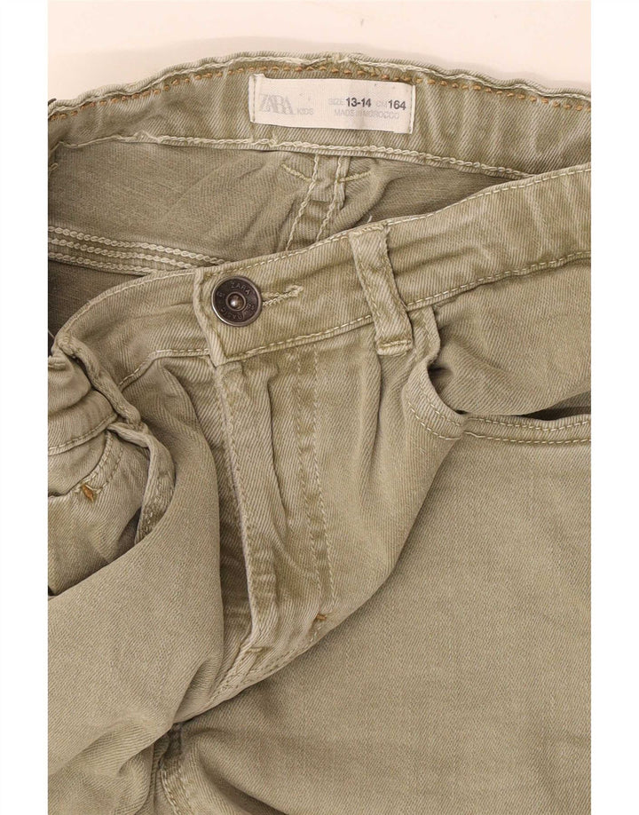 Zara Pantalones cortos vaqueros para niños 13-14 años W28 Caqui