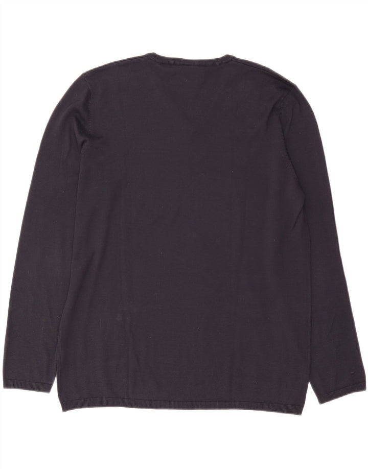 Dkny Jersey Con Cuello En V Para Hombre XL Seda Azul Marino