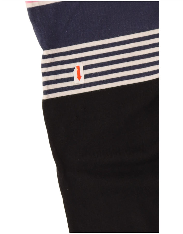 DICKIES Mens Polo Shirt Small Black Striped Cotton