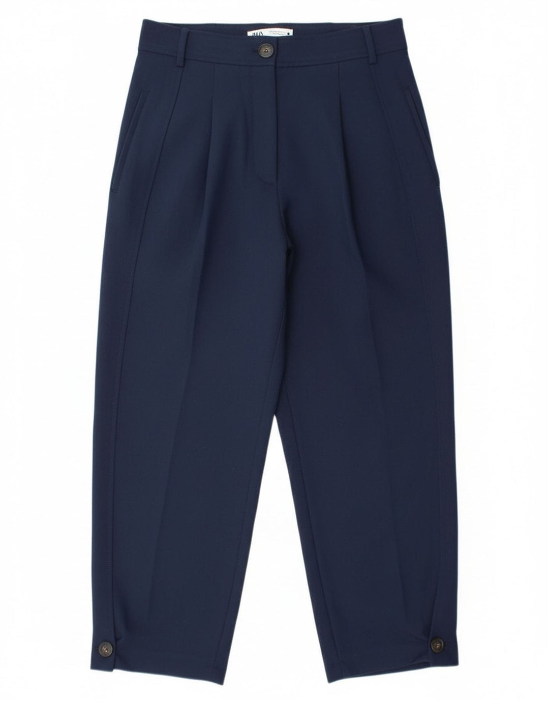 Zara Mujer Pantalón Chino Pegged Mediano W28 L26 Poliéster Azul Marino