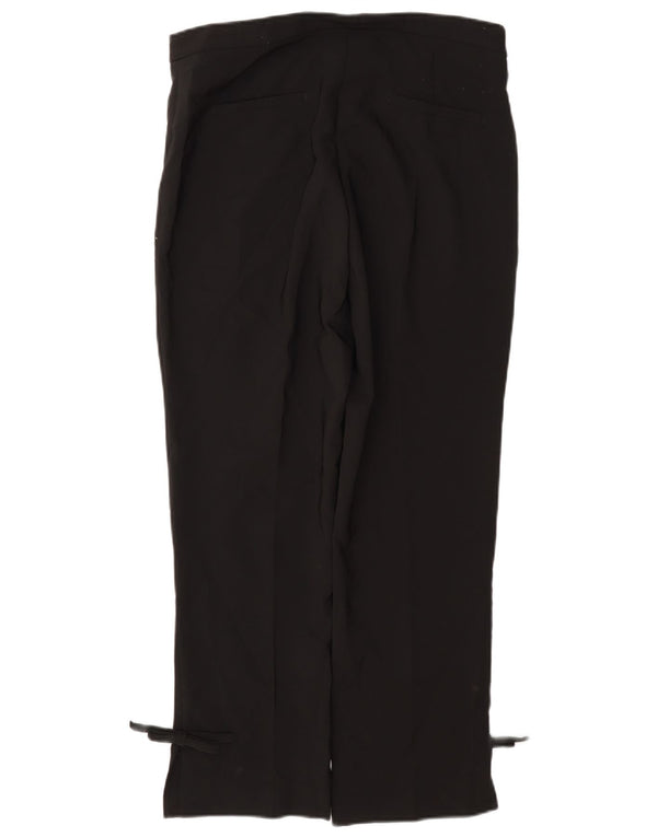 Zara Mujer Pantalón Casual Recto Grande W30 L27 Poliéster Negro