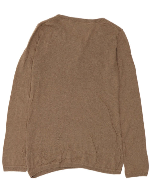 Tommy Hilfiger Suéter con Cuello Barco para Mujer UK 40 Grande Algodón Marrón