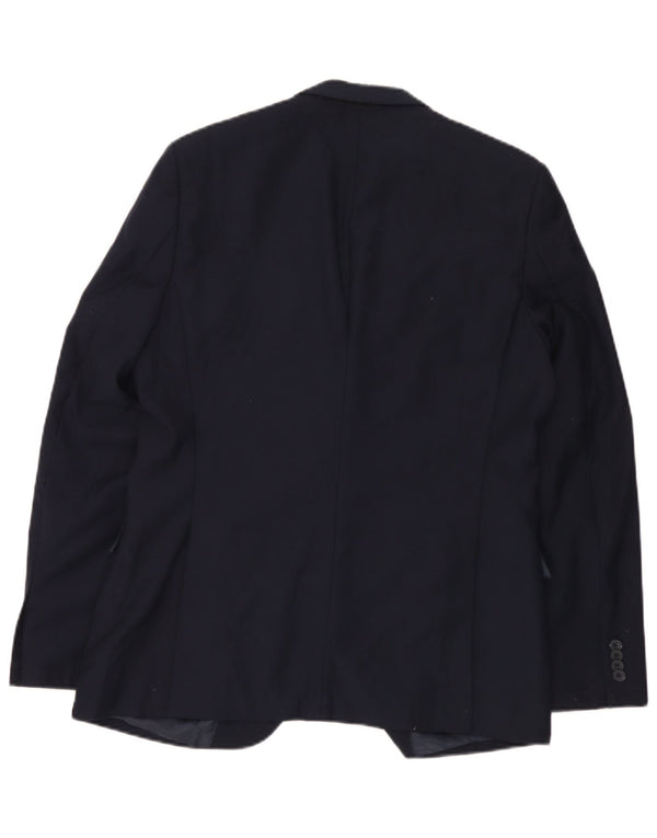 French Connection Chaqueta tipo blazer de 2 botones para hombre UK 42 XL Poliéster azul marino