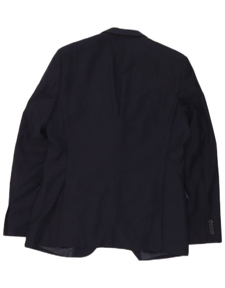 French Connection Chaqueta tipo blazer de 2 botones para hombre UK 42 XL Poliéster azul marino