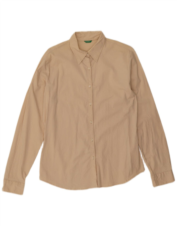 Camisa Benetton Mujer ES 46 Grande Beige