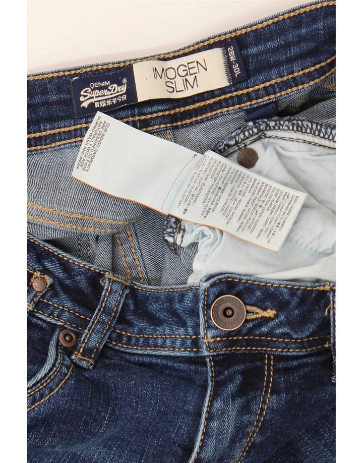 Superdry Mujer Imogen Slim Jeans W28 L30 Algodón Azul