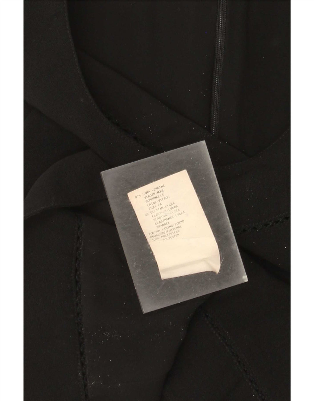 Emporio Armani Top corto halter para mujer IT 46 Lana negra grande