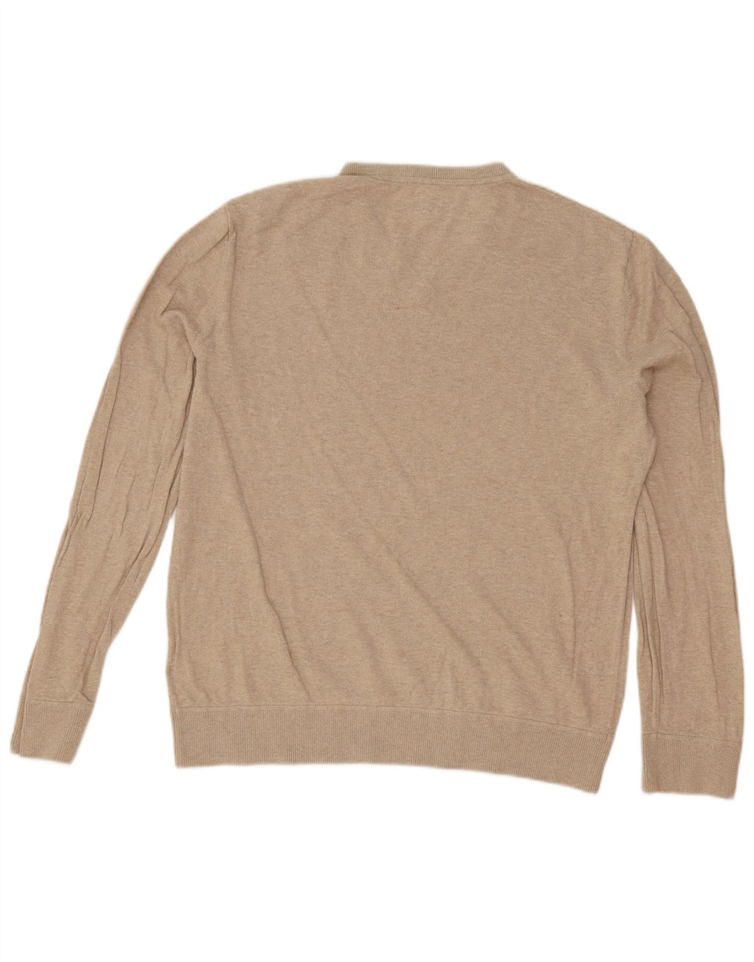 Gap Jersey con Cuello en V para Hombre Jersey Grande de algodón Beige