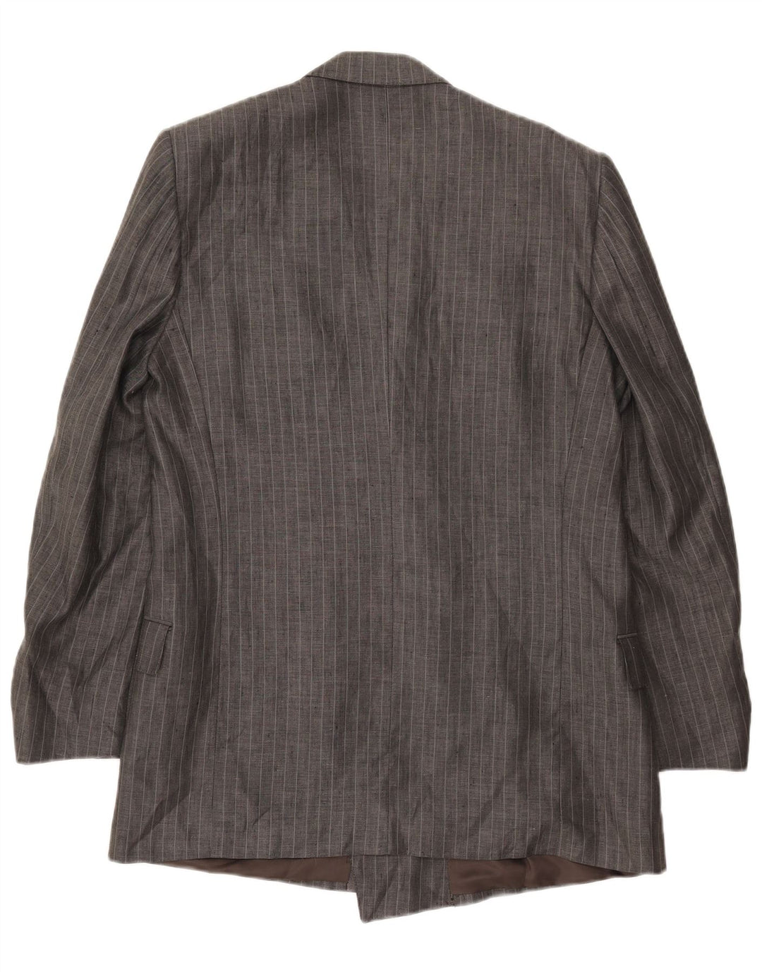 Vintage hombres chaqueta blazer de doble pecho IT 50 rayas grises grandes