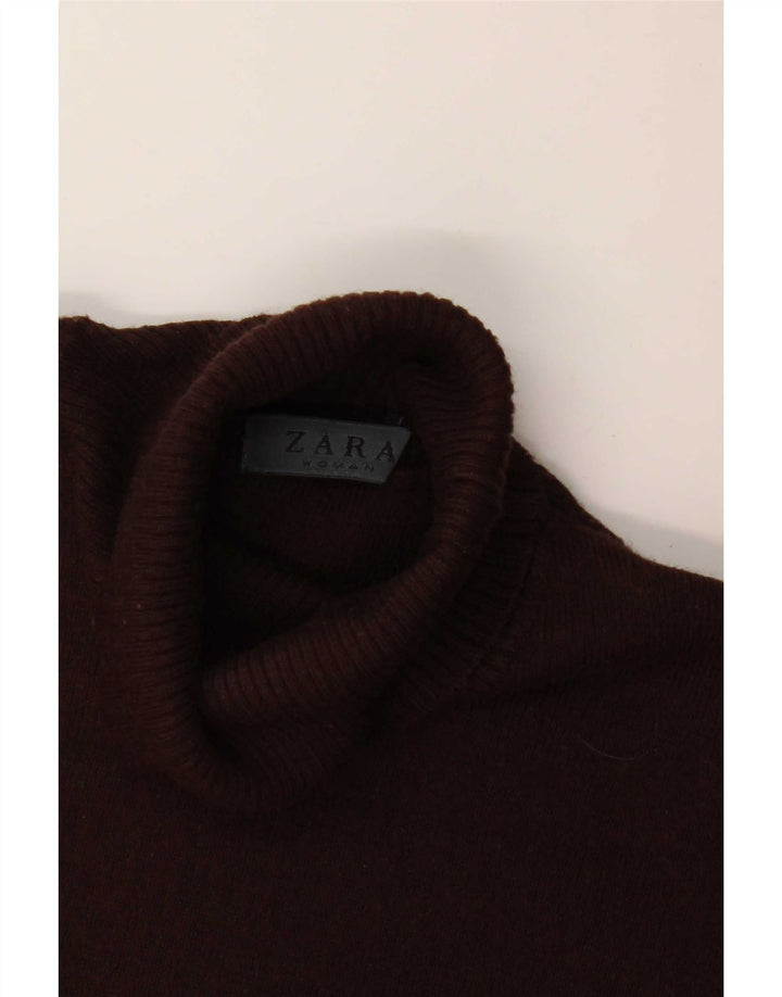 Zara Mujer Camiseta Top UK 8 Small Marrón