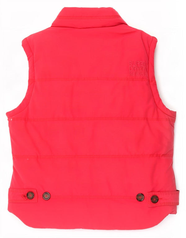 Superdry Chaleco acolchado para mujer UK 44 Algodón rojo mediano