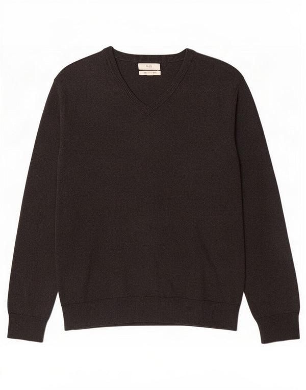 Marks & Spencer Jersey con cuello en V para hombre XL Algodón gris