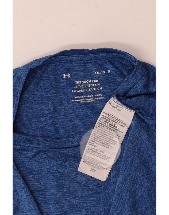 Under Armour - Camiseta para hombre, talla grande, poliéster moteado en azul