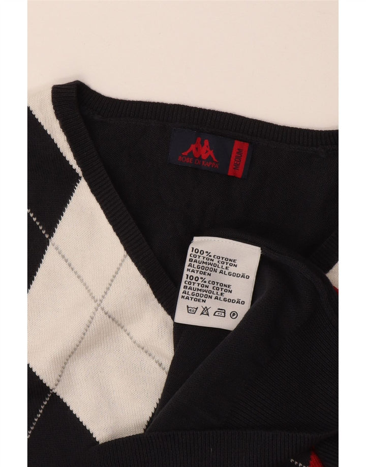 Kappa Camiseta sin mangas para hombre UK 40 Medium Azul marino Argyle/Diamond Algodón