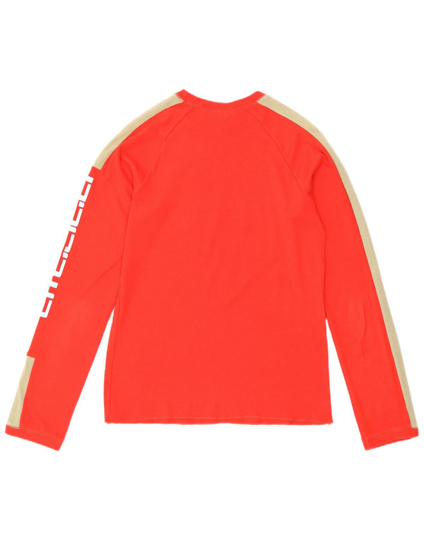 Diesel Top gráfico para mujer de manga larga ES 40 XL Algodón rojo con bloques de color