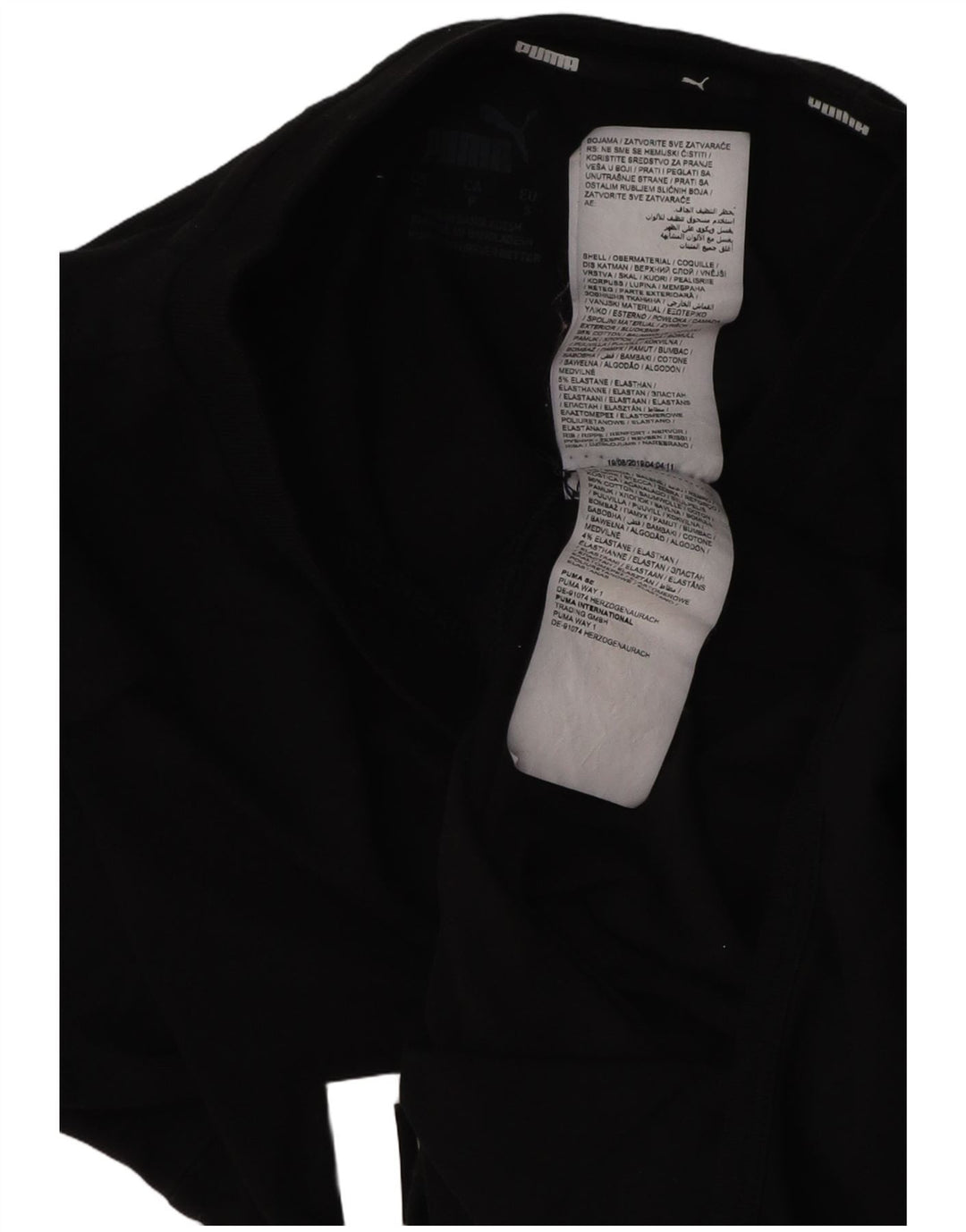 PUMA Womens Graphic Bodysuit UK 10 Small Black Cotton