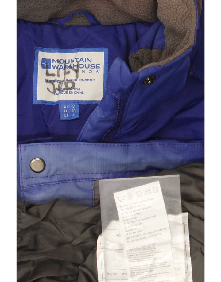 Chaqueta de esquí con capucha para mujer Mountain Warehouse UK 8 Small Azul Colorblock