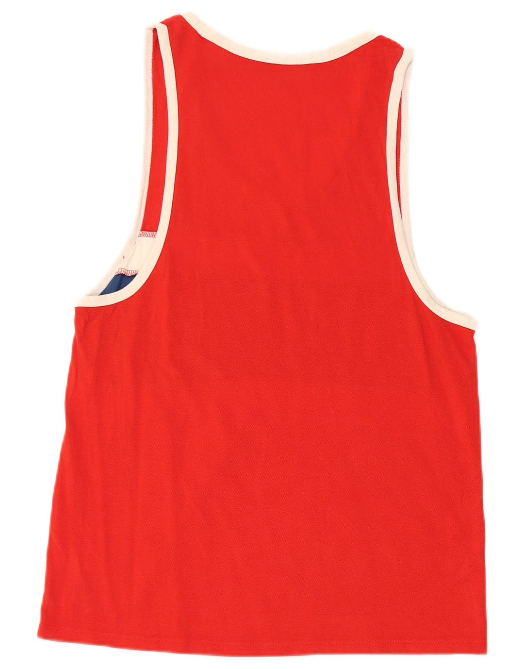 BENETTON Camiseta sin mangas estampada para hombre XS Algodón color block rojo