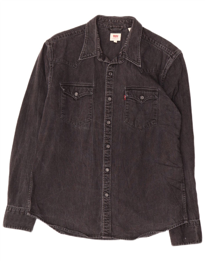 LEVI'S Camisa vaquera para hombre Algodón gris grande