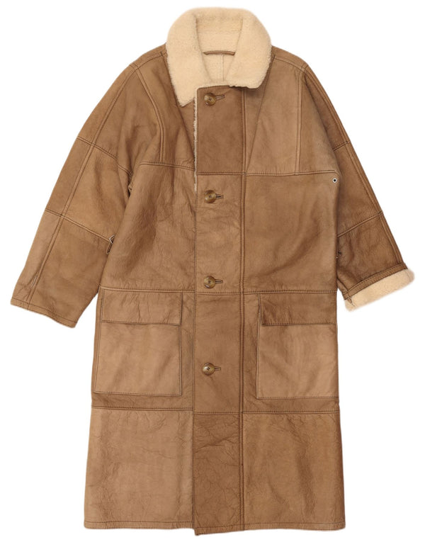 LORINGHOVEN Abrigo de piel de oveja para hombre UK 36 Small Piel de cordero beige