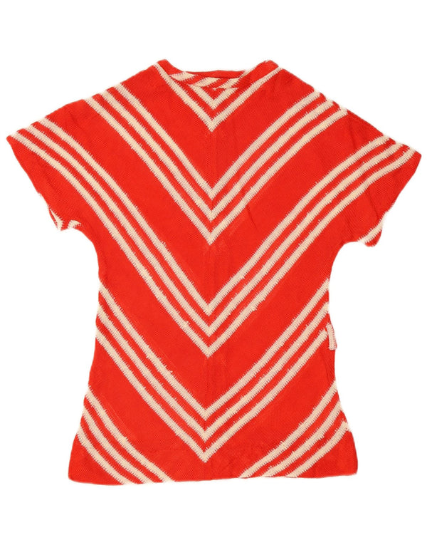Vintage mujer punto blusa Top EU 40 Chevron rojo medio