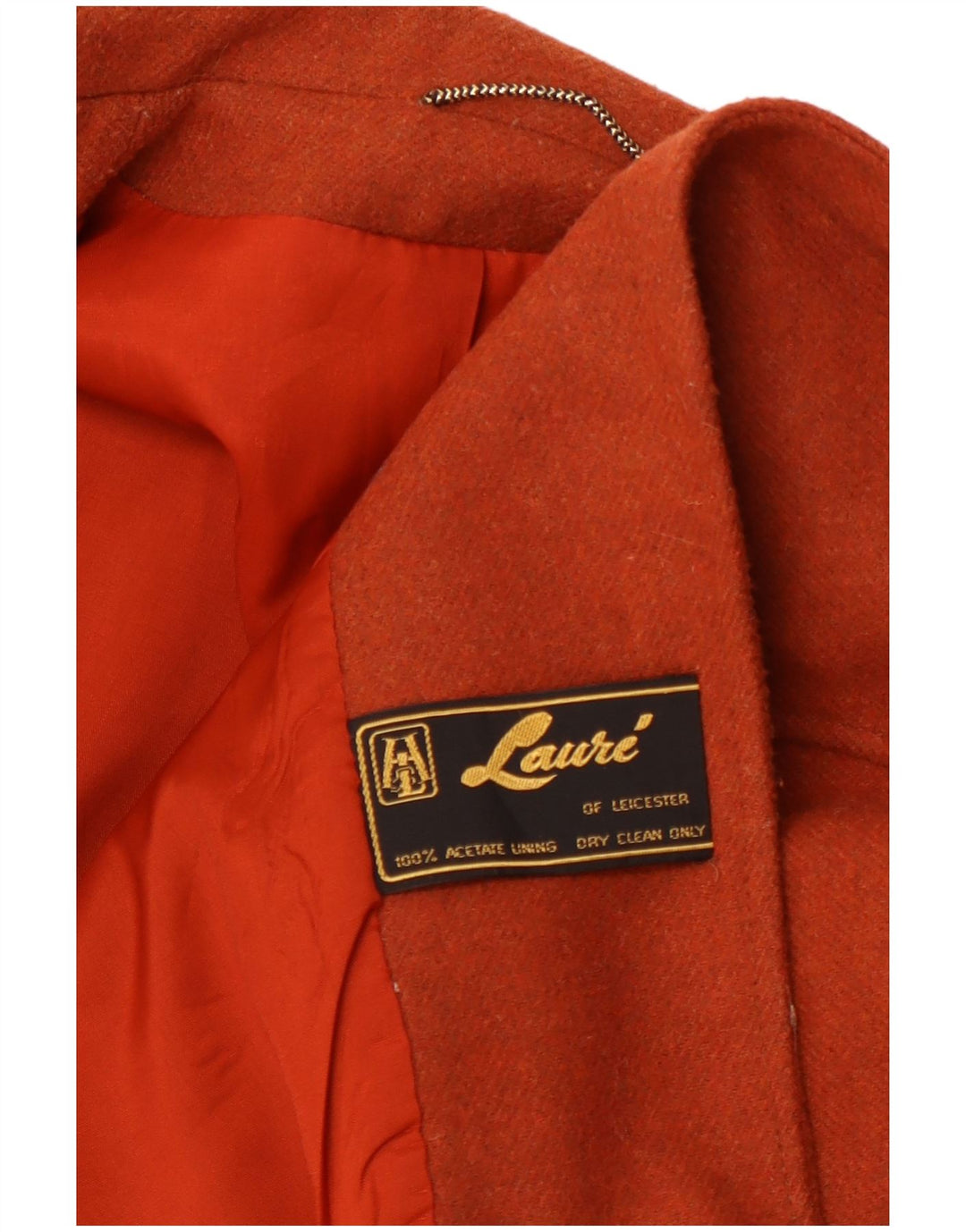 VINTAGE Mujer 1 Botón Blazer Chaqueta Reino Unido 14 Acetato Naranja Medio