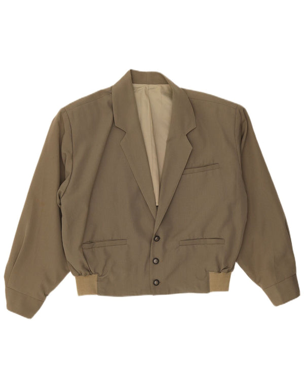 Polbot Chaqueta bomber holgada para hombre UK 36 Small Algodón caqui