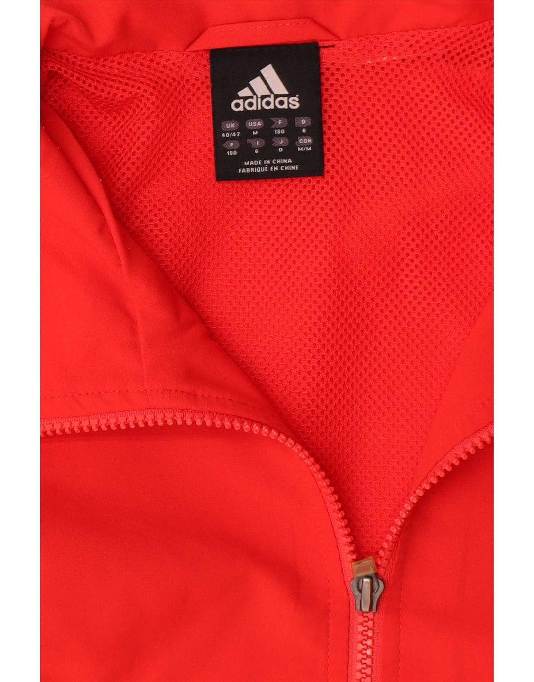 Adidas - Chaqueta de chándal para hombre, talla 40/42, poliéster rojo mediano