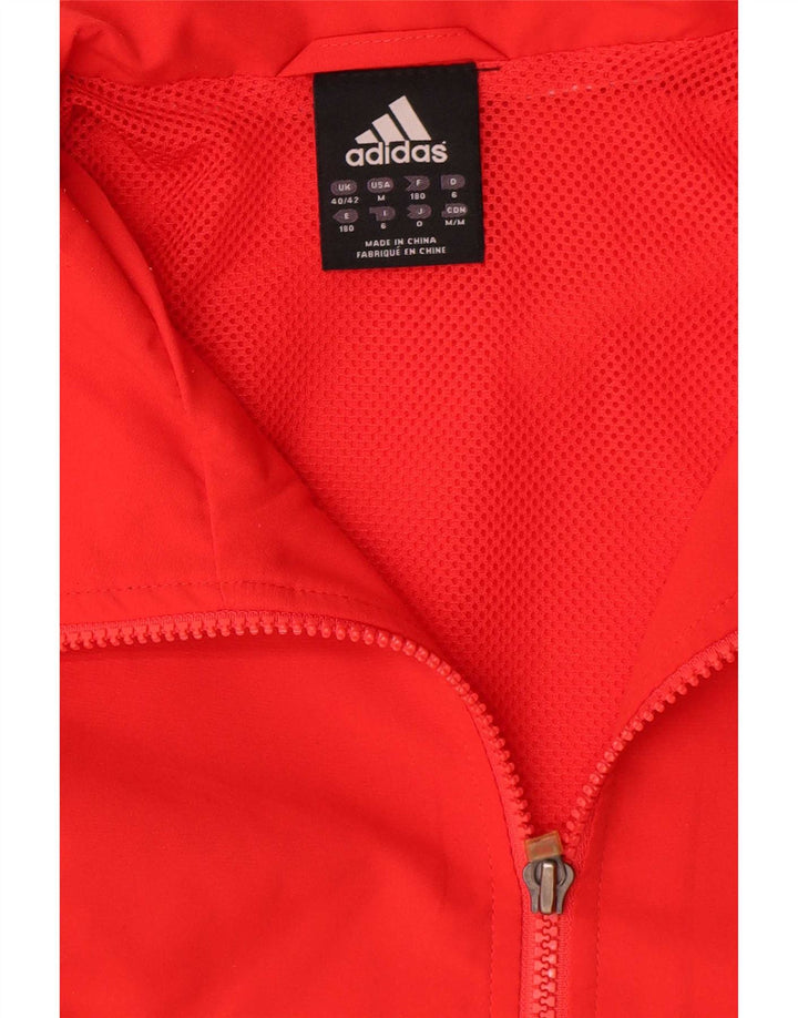 Adidas - Chaqueta de chándal para hombre, talla 40/42, poliéster rojo mediano
