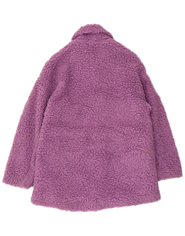 Zara Mujer Teddy Bear Abrigo Extragrande Reino Unido 6 XS Acrílico Púrpura