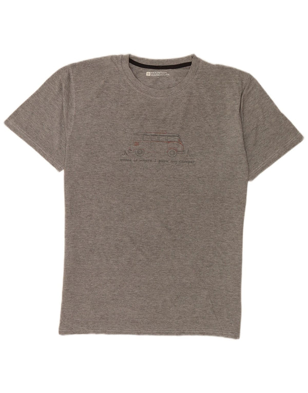 Camiseta estampada para hombre de Mountain Warehouse Top de algodón moteado gris medio