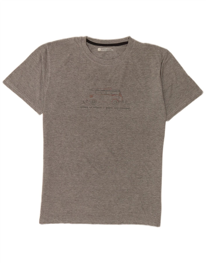 Camiseta estampada para hombre de Mountain Warehouse Top de algodón moteado gris medio