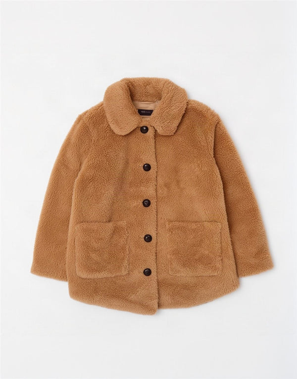 Marks & Spencer Abrigo con osito de peluche para mujer UK 40 Poliéster beige medio