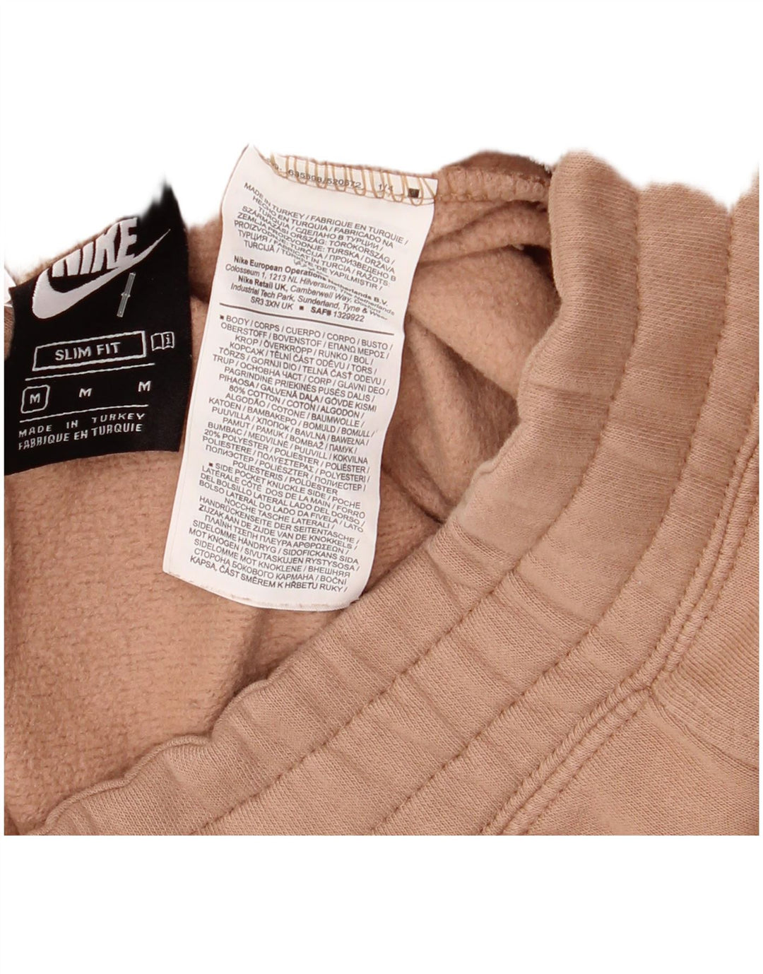 Nike Pantalones de chándal ajustados para mujer UK 44 Algodón rosa medio