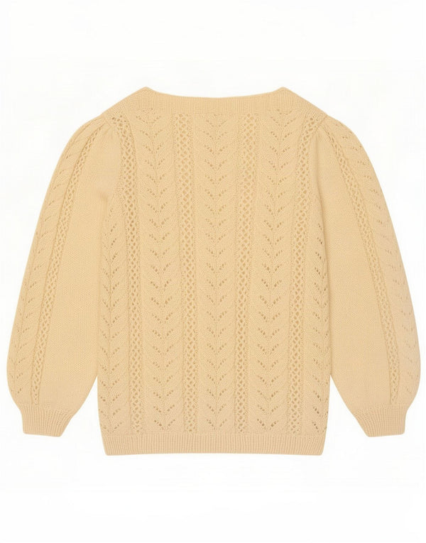 Suéter vintage con cuello barco para mujer UK 46 Large Beige