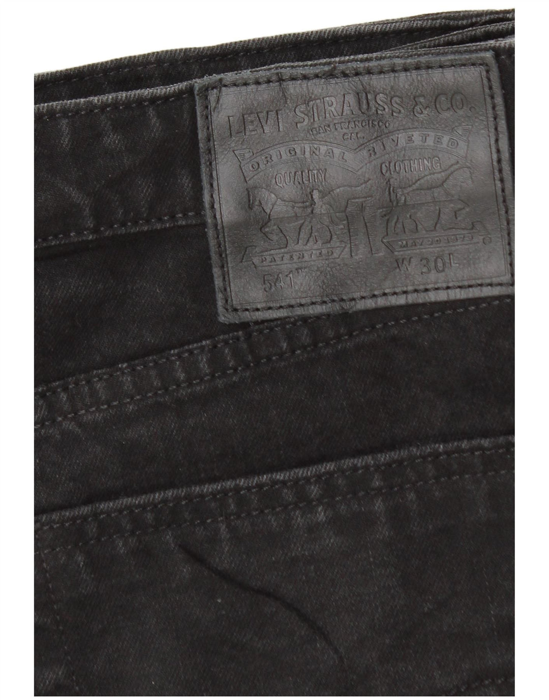 LEVI'S Mens 541 pantalones cortos de mezclilla W30 algodón negro mediano