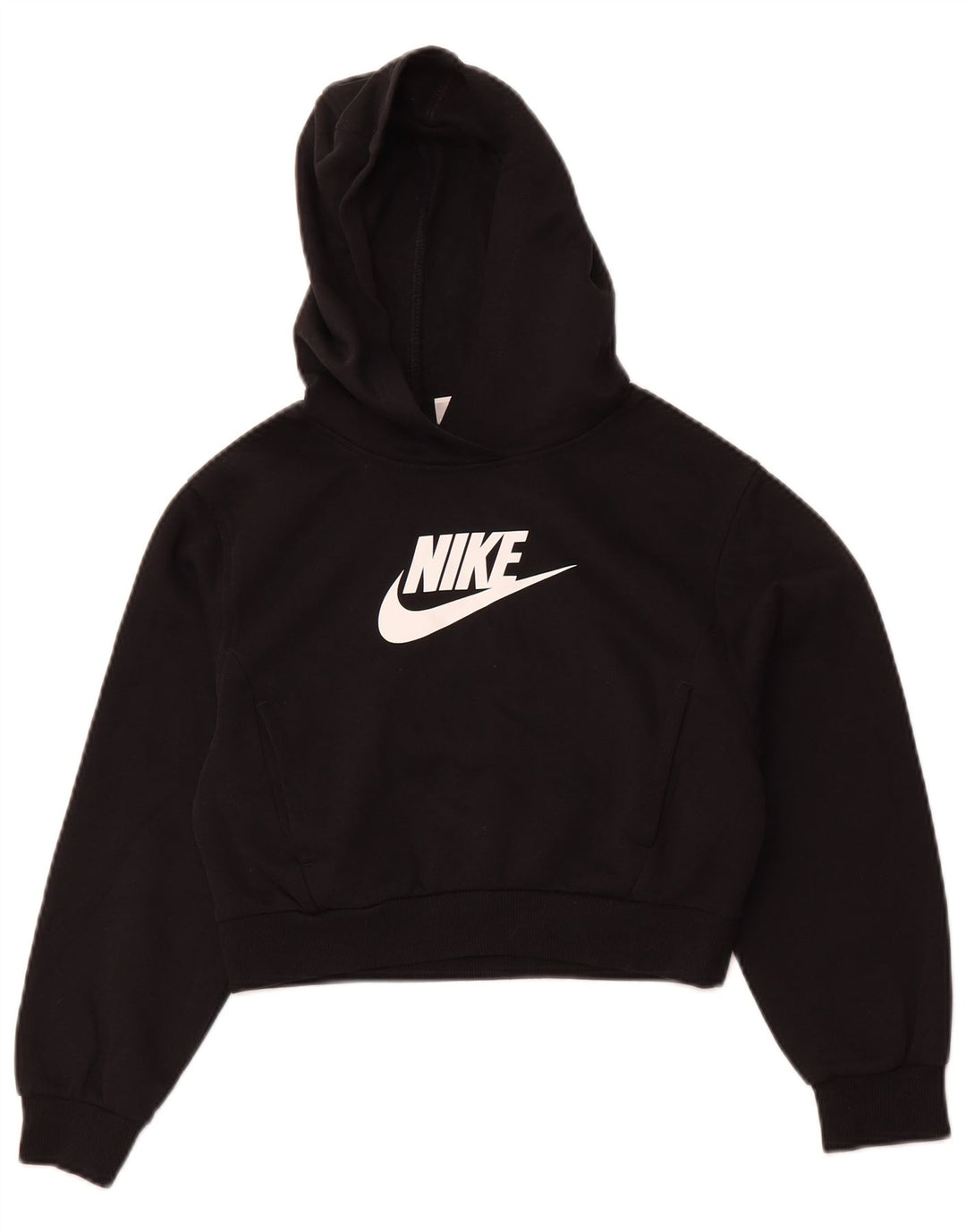 NIKE Jersey con capucha y gráfico corto para niñas 10-11 años Mediano Algodón negro