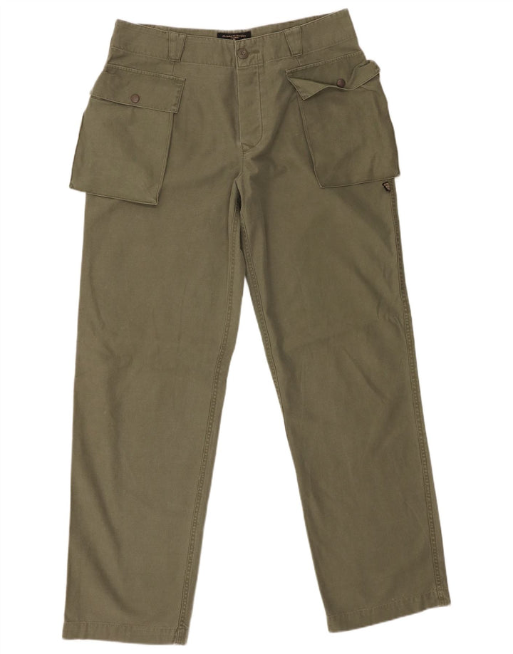 Pantalones cargo rectos Brogden para hombre W33 L33 Algodón verde