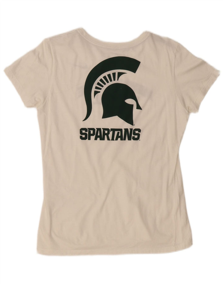 NIKE Michigan State Graphic Camiseta para Mujer UK 12 Medium Off White