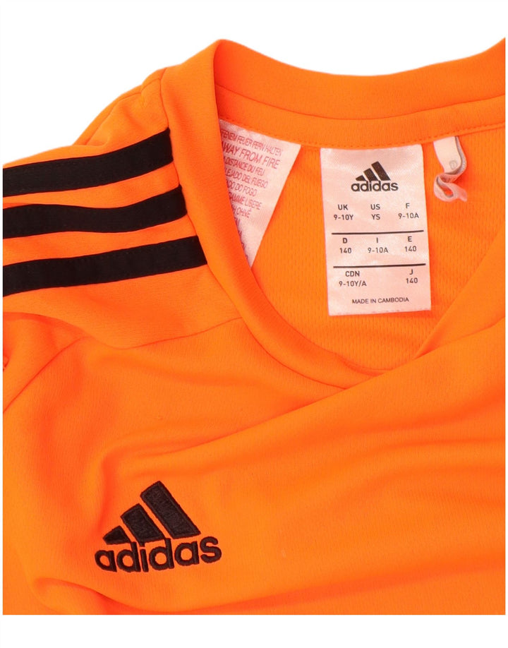 ADIDAS Camiseta Climalite para niño 9-10 años Naranja Colorblock Poliéster