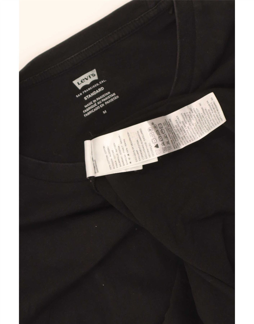 Levi's Camiseta de ajuste estándar para hombre Top mediano de algodón negro