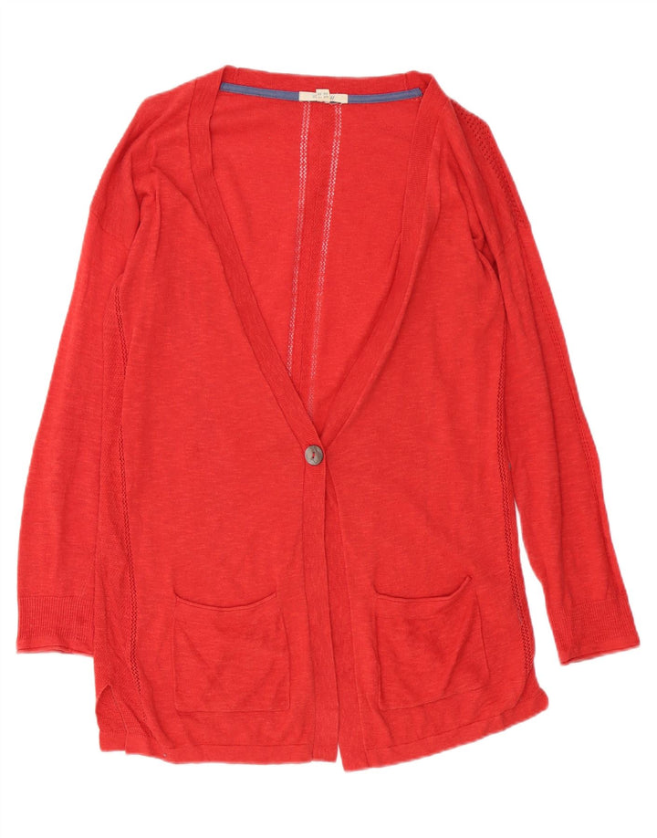 White Stuff Cárdigan largo extragrande para mujer, talla S, color rojo