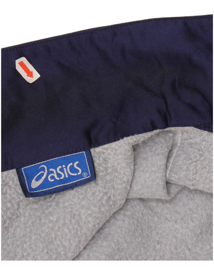 Asics Hombre Graphic Chándal Top Chaqueta Medium Azul Marino Colorblock Deportes