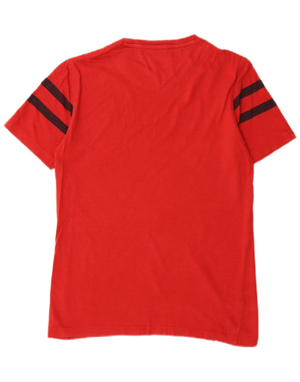 Harmont & Blaine Mens Graphic T-Shirt Top Small Red Colourblock