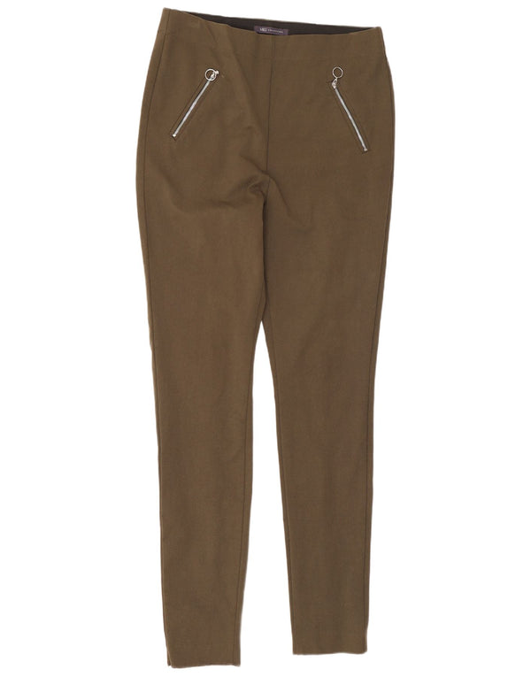 Marks & Spencer Pantalones casuales ajustados para mujer UK 12 Medium W30 L29 Caqui